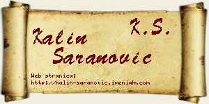 Kalin Šaranović vizit kartica